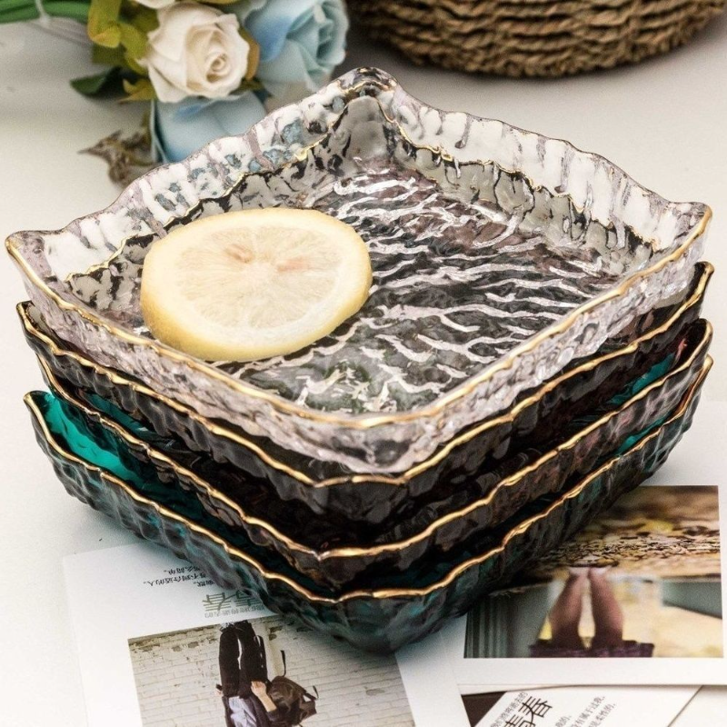 Food Snacks In Japan - Square Glass Plate Phnom Penh Irregular