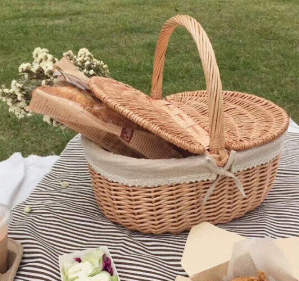 Food Snacks With Fiber - Multi-Function Hand-Woven Baskets Outdoor Picnic Fruit