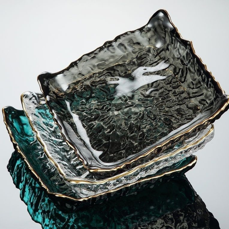 Square Glass Plate Phnom Penh  - Food Snacks In Japan のレビューと価格