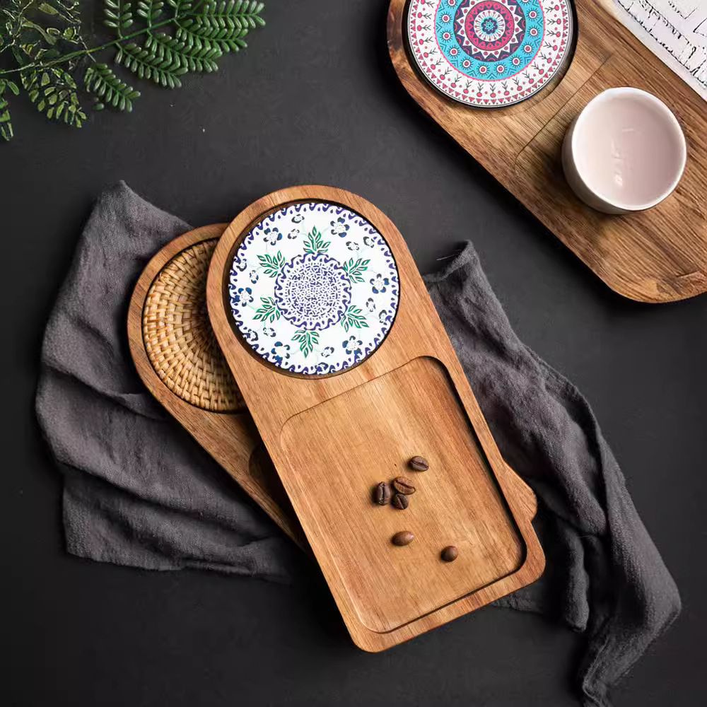 Acacia Wood Tea Tray Food Oval - Food Snacks In Japan のレビューと価格