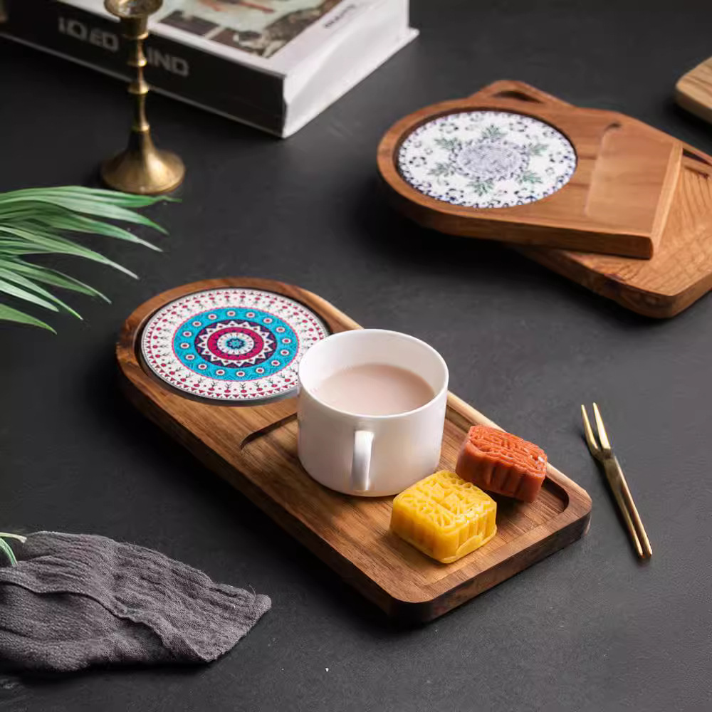 Acacia Wood Tea Tray Food Oval - Food Snacks In Japan のレビューと価格